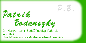 patrik bodanszky business card